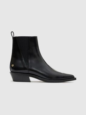 NIB Anine Bing Bekah Flat Boots in High Shine Black 41 $800
